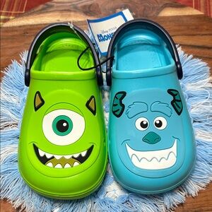 Disney Pixar Mis-Matched Monsters Inc Mike & Scully Toddler Boys 11-12 Clogs NWT
